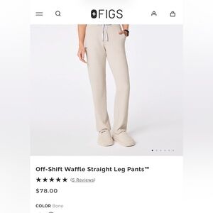 Figs Waffle Knit Straight Leg Pants in Gray